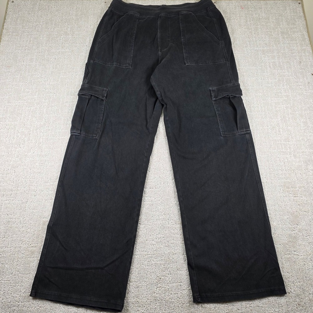 Halara XL Black Cargo Pants Wide Leg Stretchy Cotton Blend Multi Pocket Regular